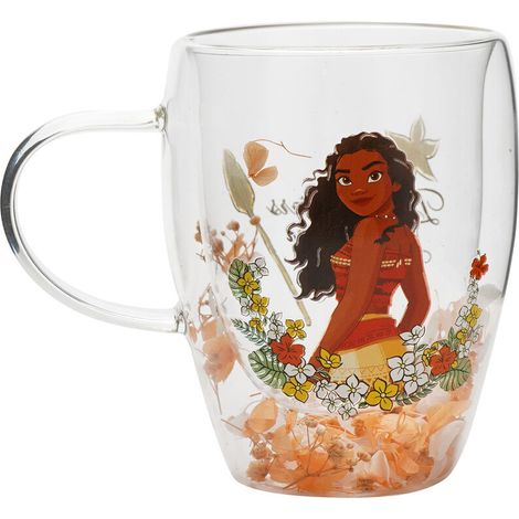 Taza cristal flores secas Vaiana Moana Princesas Disney