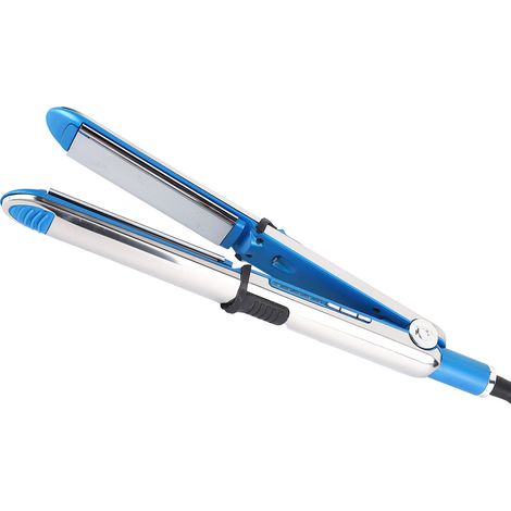 Fer à lisser et boucler à 10 niveaux de température, en acier inoxydable, avec verrouillage, argenté, prise européenne 220 V. (1/5)