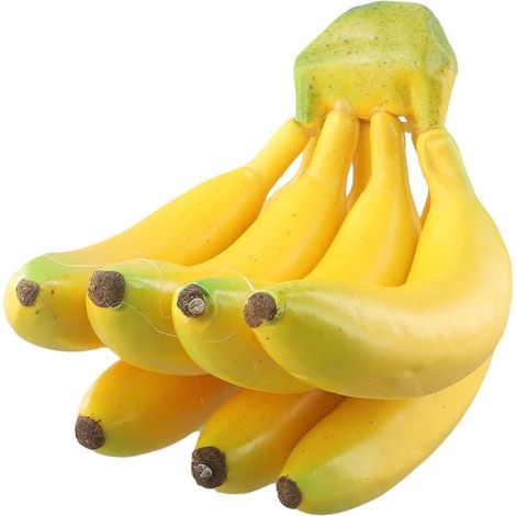 Banane artificielle pour décoration d'intérieur, modèle réaliste en plastique, photographie morte, jaune mousse (9 têtes) (7 têtes) (1/5)