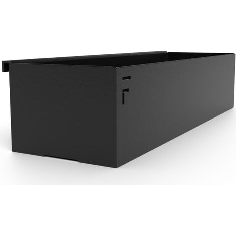 Forge Adour – Bac de rangement en acier noir pour cuisine extérieure – Dimensions 30 x 8,6 x 6 cm – Accessoire de rangement pour comptoir bar