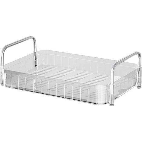 Égouttoir à tasses avec bac de récupération, étagère de rangement pour plan de travail, organisateur de tasses pour la cuisine, blanc, simple couche (1/5)