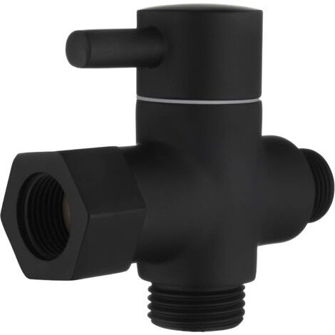 Déviateur à 3 Voies le Laiton Vanne D'arrêt 3/8”-1/2" Adaptateur pour la Ligne D'eau de Toilette,Noir