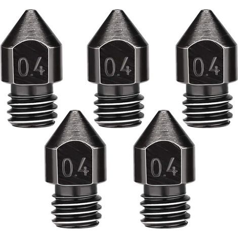 5PCS 0.4mm/1.75mm Extruder Nozzles, High Temperature Resistant 3D Printer Nozzles for MK8 (1/5)
