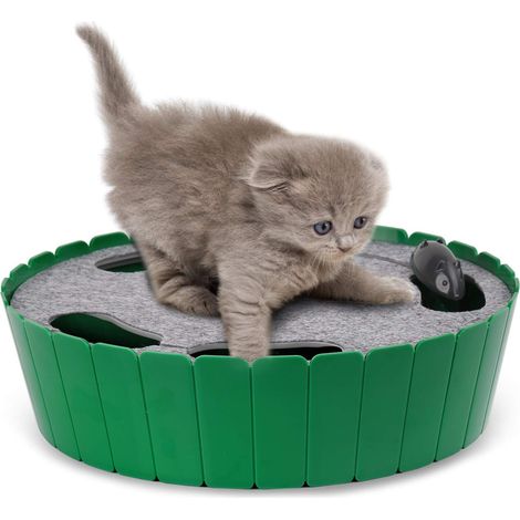 Giocattolo interattivo per gatti con topo che corre, giocattolo per gatti con movimento elettronico, gioco automatico per gatti da interno, bambola e gioco a nascondino per gatti (1/5)