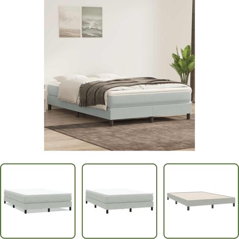 vidaXL Confort - Sommier à lattes de lit sans matelas gris clair 160x220cm (1/5)