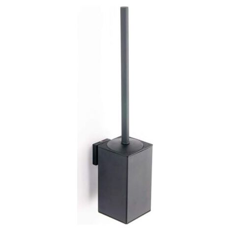 Escobilla de baño de acero inoxidable 304, soporte de pared para escobilla de baño, color negro.