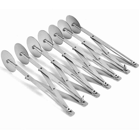 Diviseur de pâte réglable à 7 roues en acier inoxydable, couteau à roulette découpeur pour pizza pâtisserie pâtes gâteaux biscuits, ustensile de boulangerie (1/3)