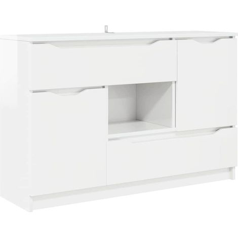 vidaXL Sideboard High Gloss White 100 x 30 x 65.6 Engineered Wood