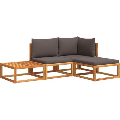 Maison Exclusive - Set di divani da giardino 4 pezzi con cuscini in legno di acacia e rattan