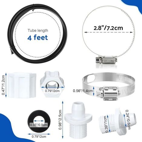 Deux kits de connexion pour doseur chimique hors ligne Hayward CLX220GA CL220 avec collier de serrage (1/3)