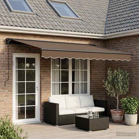 vidaXL Tenda retrattile manuale Tortora 4,5 × 3,5 m (1/5)