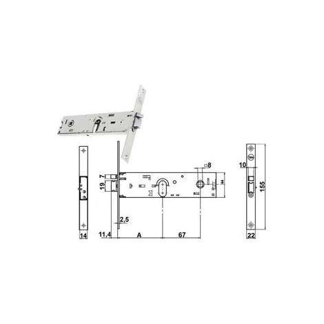 ELETTROSERRATURA INFILARE PER FASCE SOLO SCROCCO MM.44 H 85900  mm.70 (Y8590070080VNE)    YALE
