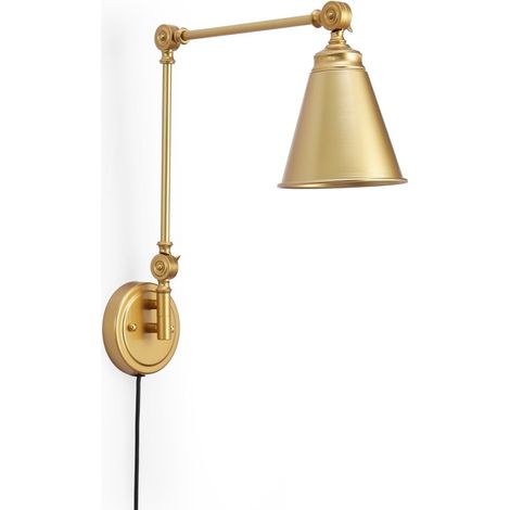 Aplique De Pared Vintage Orientable Con Cable Y Enchufe