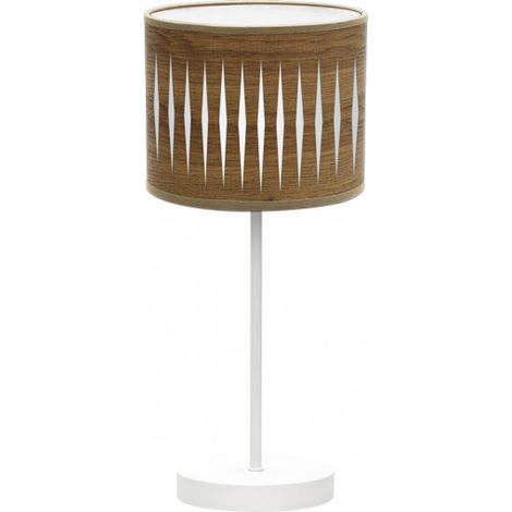 Lampada da tavolo Piron 1xe14 Bianco/legno scuro 42x17x17 Cm mark FABRILAMP