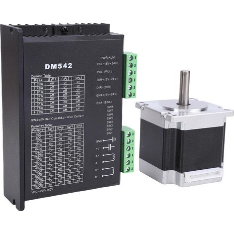 Kit Moteur Pas à Pas Boucle Fermée Nema 23 23HS5628 Arbre 8mm 126N.cm 2.8A 56mm avec Driver Microstep DM542 pour Graveuse CNC Imprimante 3D (1/5)