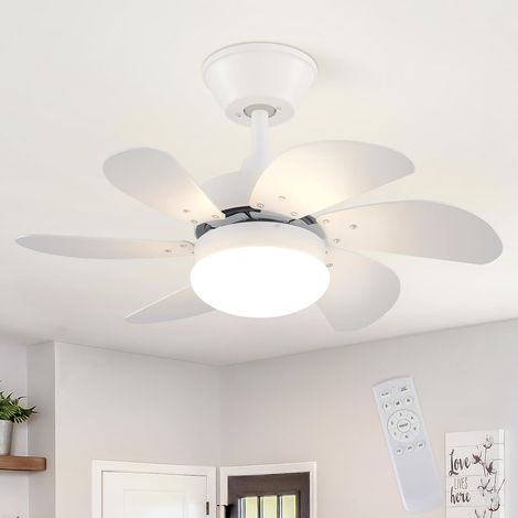 ZMH – Ventilateur de plafond silencieux télécommandé 6 pales Ø75cm – Minuteur 1/2/4H – Moteur en cuivre – Économie d'énergie – Pour chambre et salon
