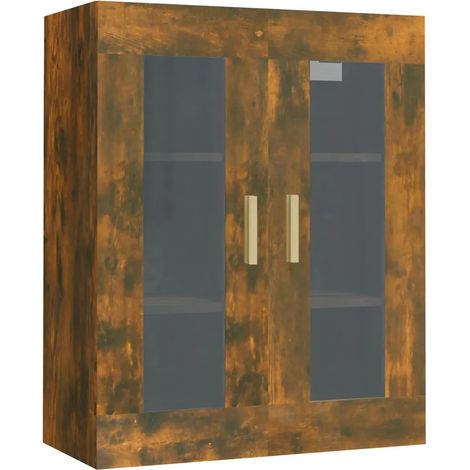 Armario de almacenamiento mural moderno y práctico 69,5 x 34 x 90 cm fabricado en madera de ingeniería acabado en roble ahumado 020048316 (1/5)