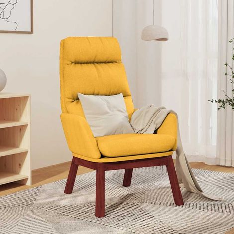 Chaise Chaise de relaxation Jaune moutarde Tissu Chaise de salon 85753 (1/5)