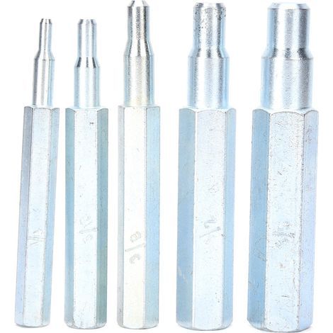 Outil de Sertissage, Kit de Poinçonnage avec 5 Poinçons de Sertissage Séparés 1/4 Pouces 5/16 Pouces 3/8 Pouces 1/2 Pouces 5/8 Pouces en Acier allié Industriel, Poinçons à Broches pour Outils à Main (1/5)