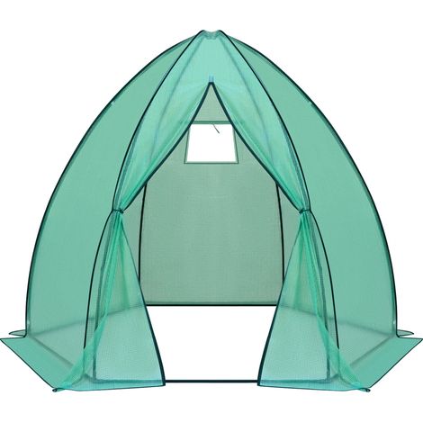 CHICFURN Serra da giardino tipi 240x200x240 cm in acciaio e PE verde per proteggere le piante (1/5)