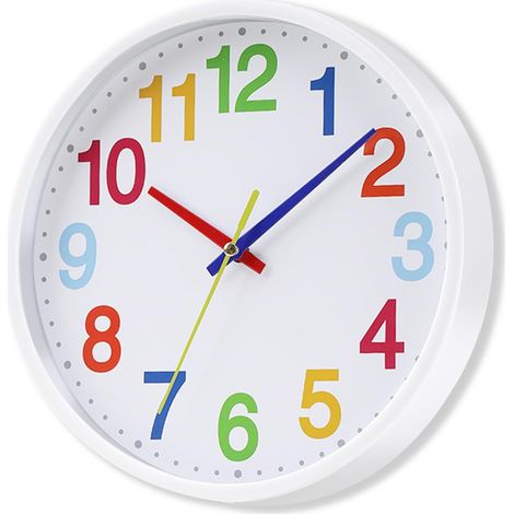 Coslife-Wanduhr mit geräuschlosem Quarzwerk und ohne Tic-Tac – 21,6 cm – Stapelfunktion – Stille Uhr – Für Büro, Haus, Schule, Küche (1/5)