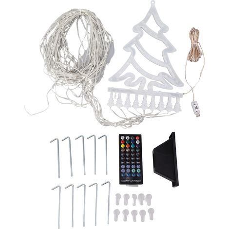Ortviai Guirlande Lumineuse de Noël en Cascade avec 305 LED RGB, 9 Fils, 10 Modes et Télécommande – Décoration Extérieure (1/5)