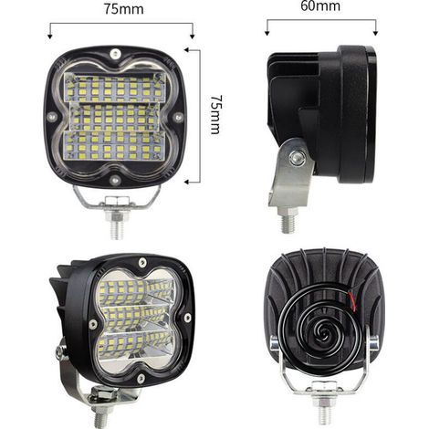 Car LED work lights, spotlights, 9-80V, three rows, 18 LEDs, 54W high power, engineering modification, fog lights (1/5)