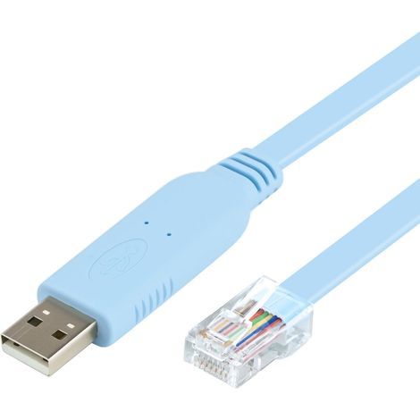 Mcbazel Câble Console USB vers RJ45 Professionnel 1,8 m, Puce FTDI Haute Vitesse, Compatible avec Cisco, Routeurs, Commutateurs, Prend en charge Windows 7/8/8.1/10, Mac, Linux (1/5)
