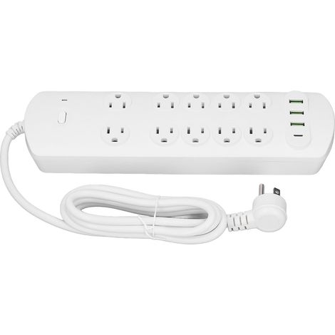 Multiprise multifonction 2500W 10 prises standard + 3 USB + 1 port PD, prise US 100‑125V (1/5)