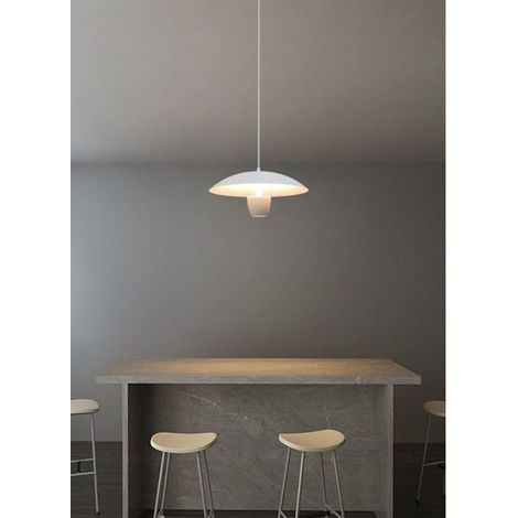 Trade Shop - MODERNE LED PENDELLEUCHTE 11W 880LM WEISS SCHWARZ WARMES LICHT IP20 LP-64 - Weiß (1/4)