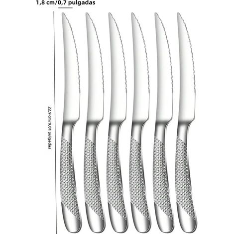 Ensemble de 6 couteaux Silver Star Diamond en acier inoxydable : couteau, fourchette et cuillère. (1/5)