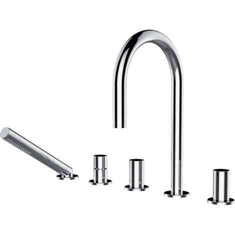 Combinaison de remplissage de baignoire 5 trous KARTELL sans plaque de robinetterie chromée LAUFEN