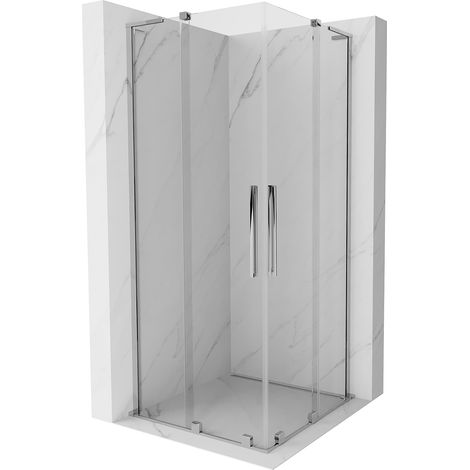 Mexen Velar L Duo Duschkabine mit Schiebetür 100 x 100 cm, transparent, Chrom - 871-100-100-02-03-01 (1/5)