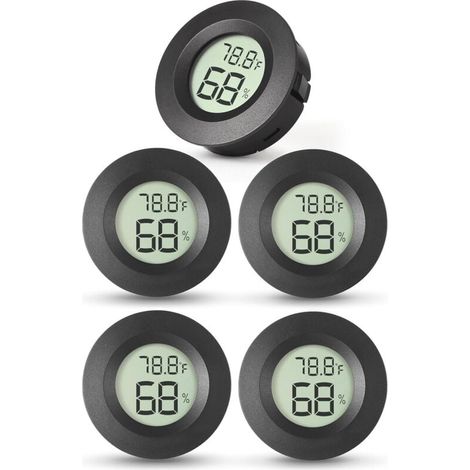 5-fach Thermometer, digitales Innenraum-Hygrometer, ℃/℉, Mikro-Innenraum-Hygrometer, für Kühlschrank, Wohnzimmer, Weinkeller, Gewächshaus. (1/4)