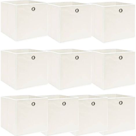 10 boîtes/organisateurs de rangement en tissu blanc, 32 x 32 x 32 cm, référence LKF75863 (1/4)