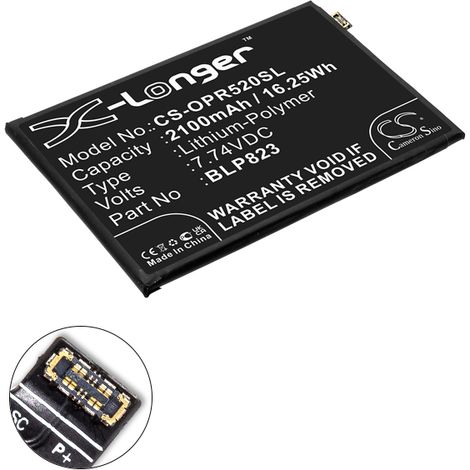 NX - Batterie téléphone, smartphone, GSM pour Oppo 7.74V 2100mAh - BLP823 (1/4)