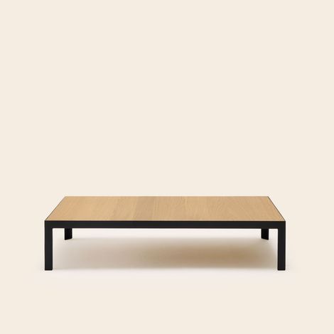 Table basse en Plateau en bois et piètement métal noir ORELIA