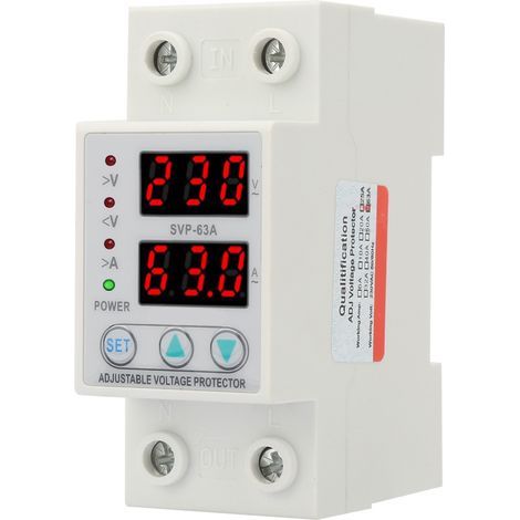 Einstellbarer einphasiger Spannungs- und Stromschutzschalter mit dualer LED-Anzeige, AC230V 63A (1/5)
