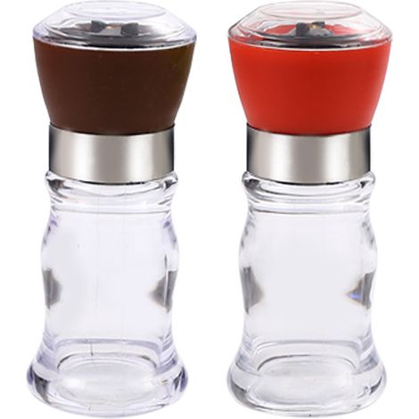 Moulin à poivre noir rechargeable, moulin à épices longue durée pour une conservation optimale des épices, mélangeur en verre de haute qualité (1/5)