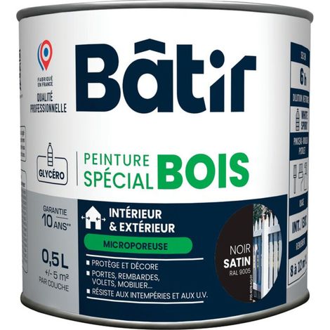P/bois Satin 0,5l Noir Ral9005