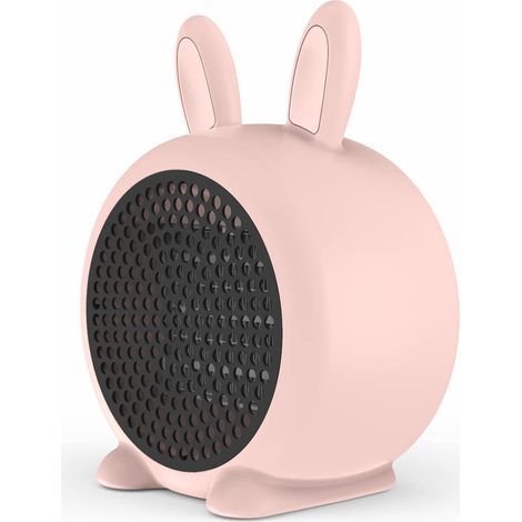 Radiateur soufflant électrique rose 800W, petit chauffage d'appoint avec interrupteur bascule et protection anti-surchauffe, pour chambre et intérieur (1/4)