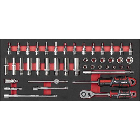 Sealey TBT40 Socket Set with Tool Tray 1/4""Sq Drive 44pc