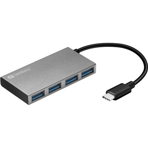 Hub portátil Sandberg 136-20 USB-C a 4 puertos USB 3.0