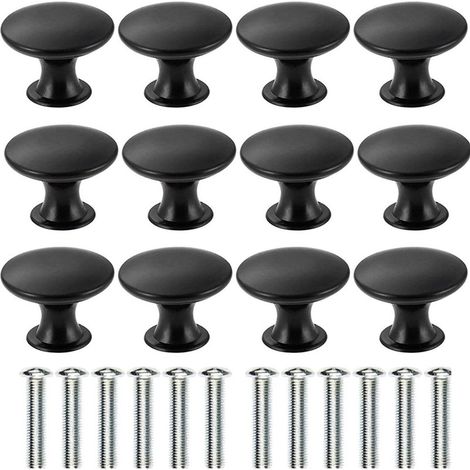 Mini bouton de meuble en acier inoxydable, pièces de rechange, quincaillerie de porte, pour porte de grange coulissante, fenêtres, armoires, noir, 12 pièces, 27x21x13mm