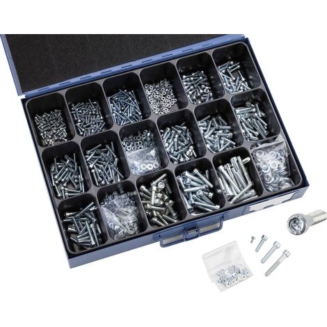 no-name 4036911180131 Assortimento di viti a testa esagonale in acciaio galvanizzato