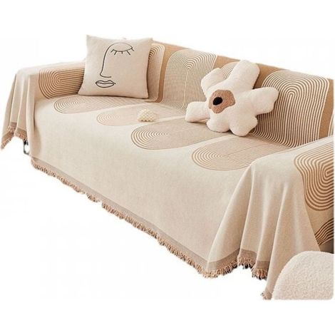 Housse de canapé réversible en chenille, couverture de canapé pour chiens, protection de canapé multifonctionnelle, motif de lignes géométriques, 180x130cm (1/4)