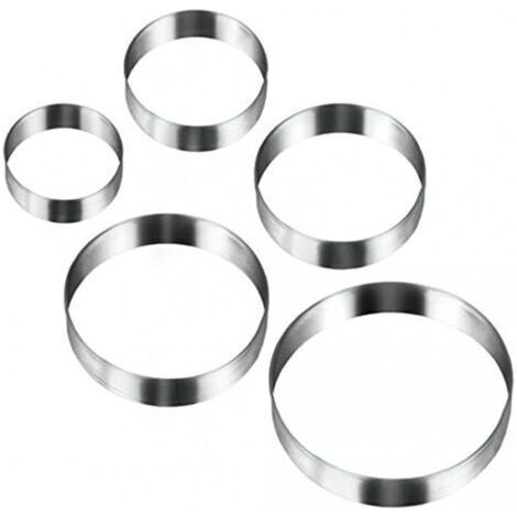 Outils de cuisson 430 moule à biscuit rond en acier inoxydable lot de 5 (1/3)