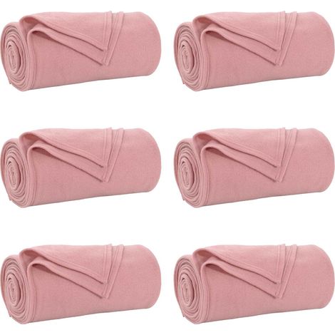 Wohndecken 6 pcs Rosa 200 x 150 cm Fleece vidaXL