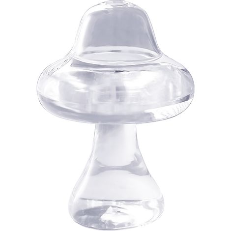 Vase Mushroom Borosilicate Glass - Vase Champignon Borosilicate avec Double Épaisseur, 11cm/10cm Transparent - 1x Vase pour Déco Maison/Office/Boutique (1/5)