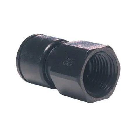 Acetal-Buchsenadapter, schwarz, flacher Boden, 3/4, für 8-mm-Schlauch